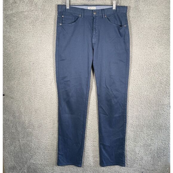 Peter Millar Mens Blue Ultimate Sateen Five-Pocket Golf Pant Size 33x33